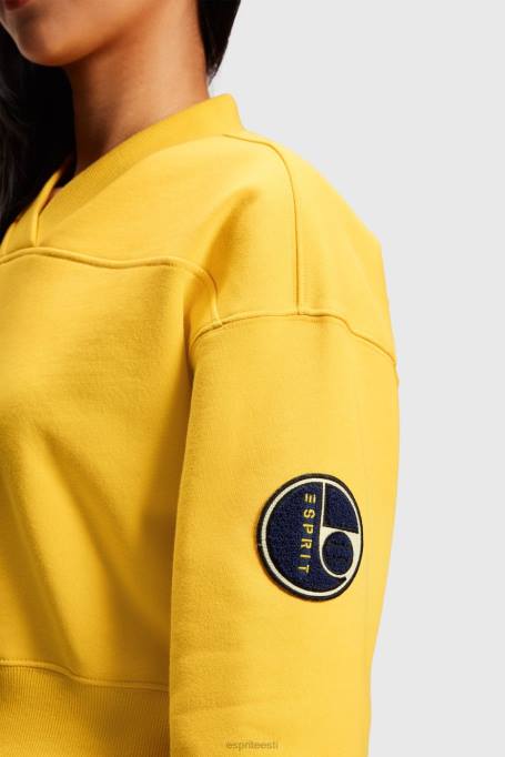 Esprit dressipluusid ja pusad naised kollane kärbitud ülikoolilapiga dressipluus Z24R420