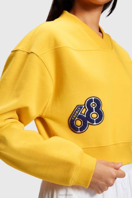 Esprit dressipluusid ja pusad naised kollane kärbitud ülikoolilapiga dressipluus Z24R420