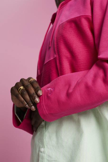 Esprit dressipluusid ja pusad naised roosa fuksia kärbitud lapiline kapuuts Z24R290