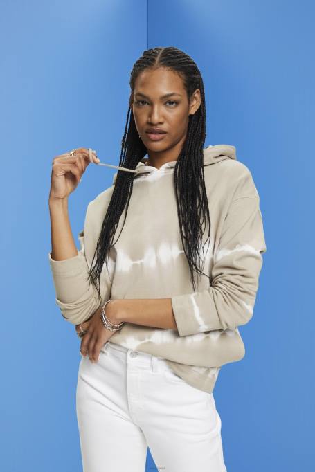 Esprit dressipluusid ja pusad naised tolmune roheline lipsuvärviga kapuuts Z24R296