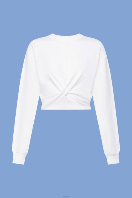 Esprit dressipluusid ja pusad naised valge kärbitud sõlme detailidega dressipluus Z24R217