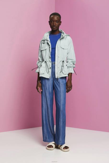 Esprit jakid naised hele vesiroheline taaskasutatud: kapuutsiga vihmajope Z24R95