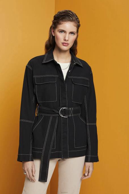 Esprit jakid naised must vööga toimse jope Z24R291