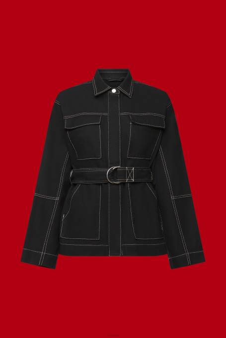 Esprit jakid naised must vööga toimse jope Z24R291