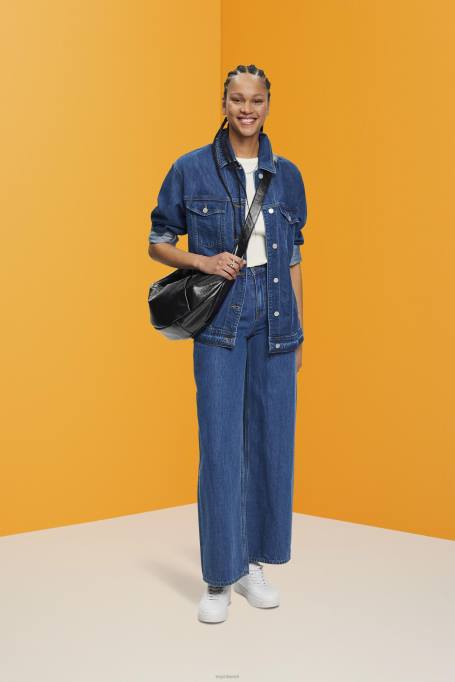 Esprit jakid naised sinine keskmine pesu teksajakk lipsuvööga Z24R215