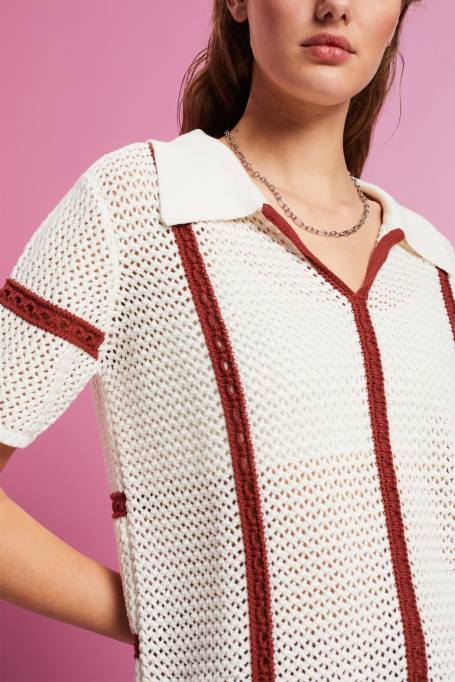 Esprit kampsunid naised jää lühikeste varrukatega polo jumper Z24R105