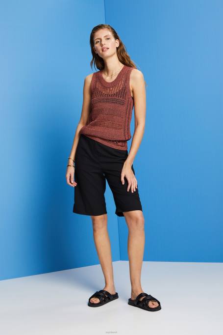 Esprit kampsunid naised terrakota Mouline varrukateta kampsun, puuvillasegu Z24R106