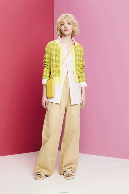 Esprit kampsunid naised valge argyle kardigan Z24R85