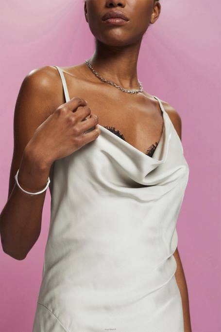 Esprit Kleidid naised helehall pitsist midi kleit, lenzing ecovero Z24R216