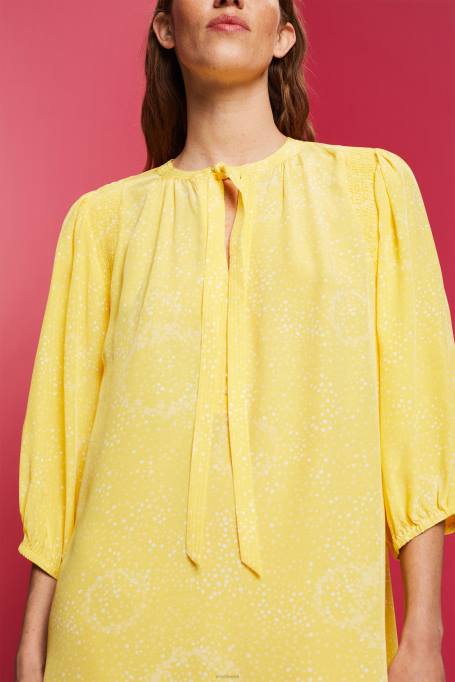 Esprit Kleidid naised helekollane mustriline minikleit kikilipsuga Z24R128