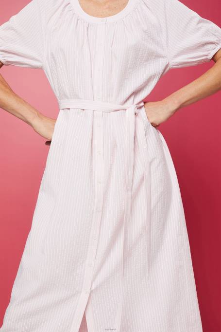 Esprit Kleidid naised heleroosa midi särkkleit seotava vööga, puuvillasegu Z24R129