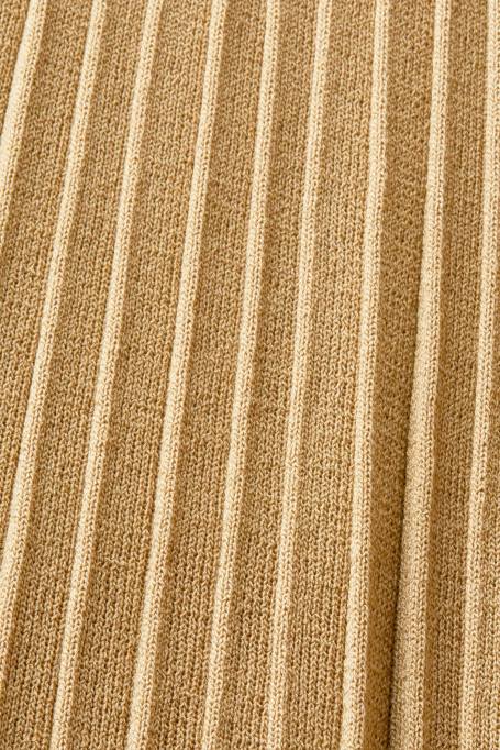 Esprit Kleidid naised khaki beež mockneck plisseeritud midi kleit lühikeste varrukatega Z24R119