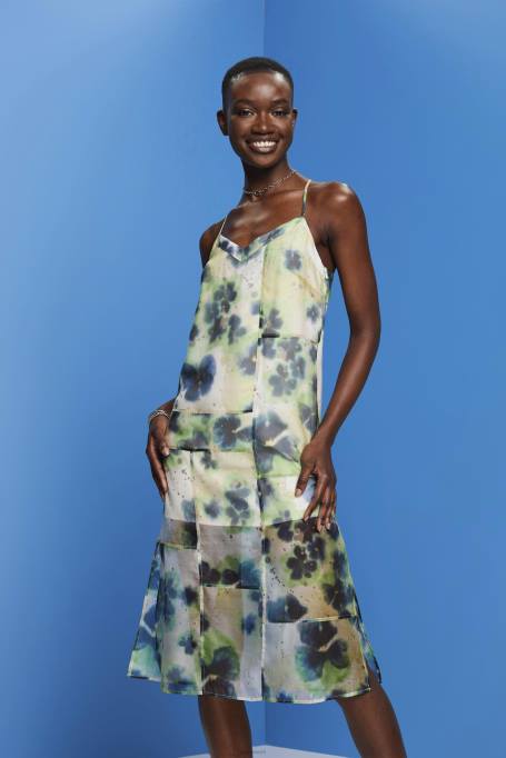 Esprit Kleidid naised kollane mustriga organza midi kleit Z24R197