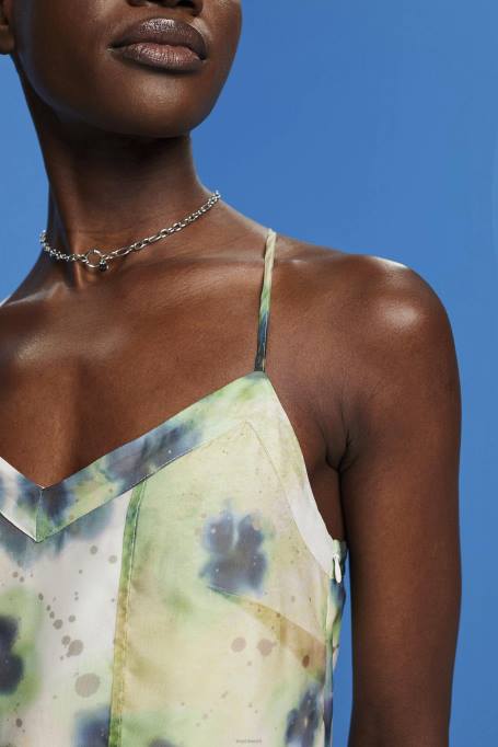 Esprit Kleidid naised kollane mustriga organza midi kleit Z24R197