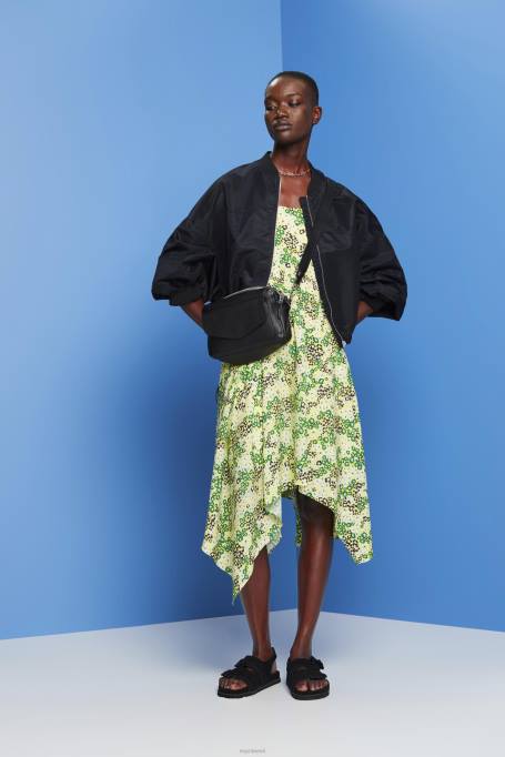 Esprit Kleidid naised kollane trükitud midi kleit Z24R237