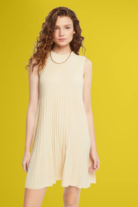 Esprit Kleidid naised liiv plisseeritud istme ja lainelise kleit Z24R383