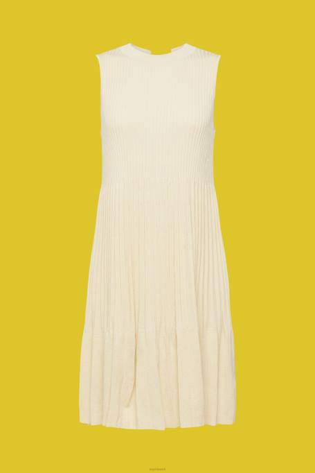 Esprit Kleidid naised liiv plisseeritud istme ja lainelise kleit Z24R383