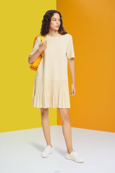 Esprit Kleidid naised liiv plisseeritud peplum kleit Z24R489