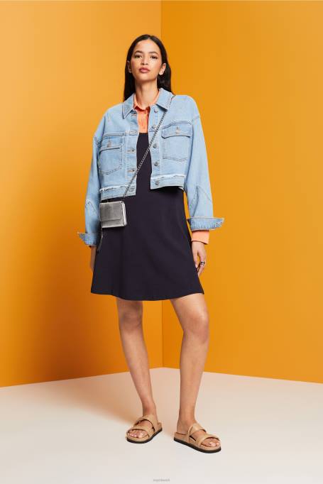 Esprit Kleidid naised merevägi jersey mini kleit Z24R61