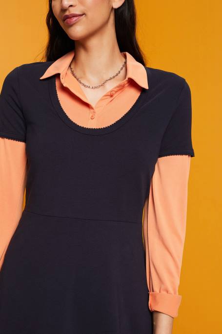 Esprit Kleidid naised merevägi jersey mini kleit Z24R61