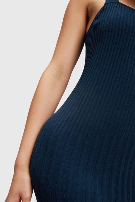 Esprit Kleidid naised merevägi plisseeritud rihmaga kleit Z24R388