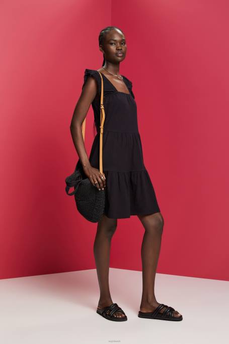 Esprit Kleidid naised must tikitud pitsvarrukatega trikookleit Z24R59