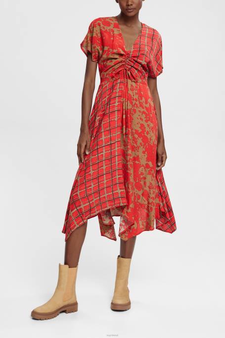 Esprit Kleidid naised punane segamustriga kleit, lenzing ecovero Z24R547