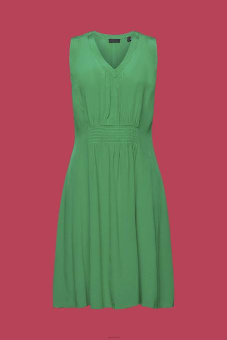 Esprit Kleidid naised roheline minikleit smockeeritud vöökohaga Z24R227