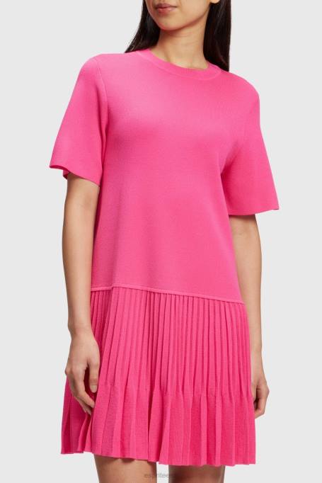 Esprit Kleidid naised roosa fuksia plisseeritud peplum kleit Z24R380