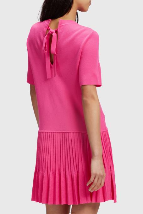 Esprit Kleidid naised roosa fuksia plisseeritud peplum kleit Z24R380