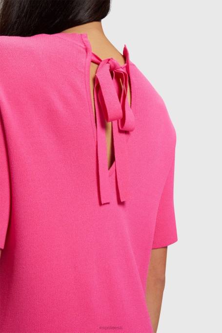 Esprit Kleidid naised roosa fuksia plisseeritud peplum kleit Z24R380