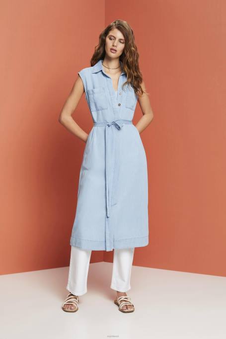 Esprit Kleidid naised sinine hele pesu kootud kleidid Z24R181