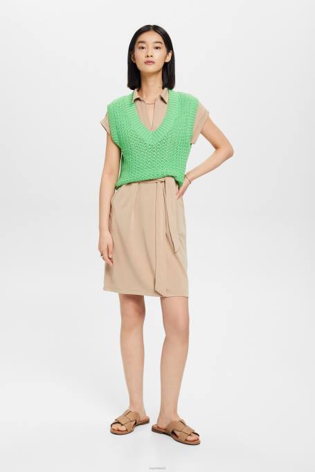 Esprit Kleidid naised taupe v-kaelusega midi kleit Z24R74