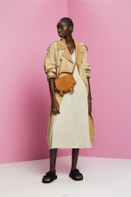 Esprit Kleidid naised tolmune roheline satiinist midi kleit Z24R55