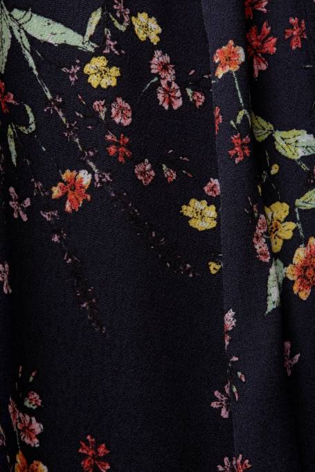 Esprit Kleidid naised tumesinine trükitud midikleit koos seotava vööga Z24R189