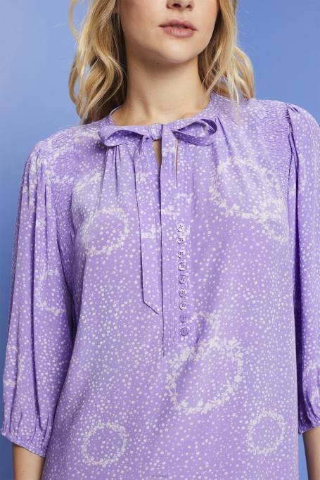 Esprit Kleidid naised valge mustriline minikleit kikilipsuga Z24R230