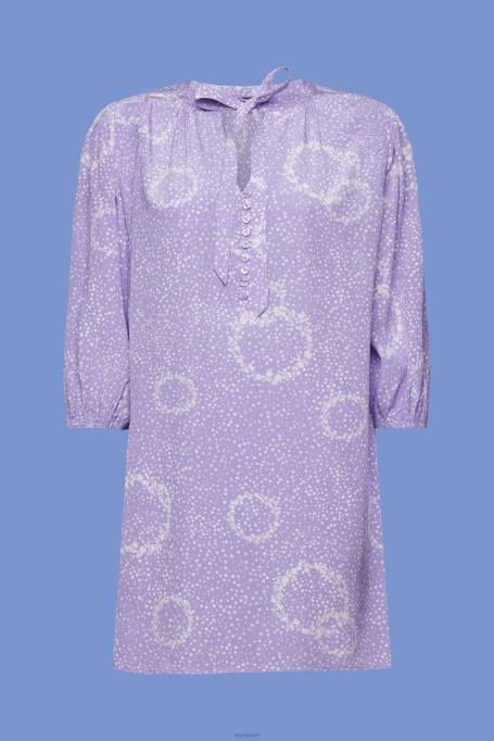 Esprit Kleidid naised valge mustriline minikleit kikilipsuga Z24R230