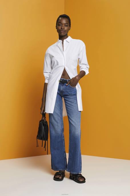 Esprit Kleidid naised valge triibuline särkkleit, 100% puuvill Z24R277