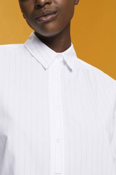 Esprit Kleidid naised valge triibuline särkkleit, 100% puuvill Z24R277