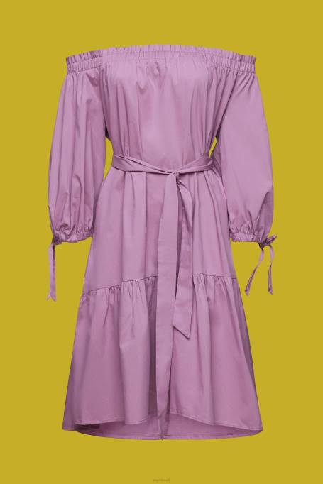 Esprit Kleidid naised violetne õlgadeta popliinist minikleit Z24R180
