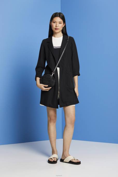 Esprit mantlid naised must pikk jersey bleiser, lenzing ecovero Z24R240