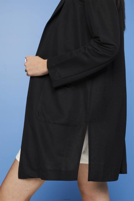 Esprit mantlid naised must pikk jersey bleiser, lenzing ecovero Z24R240