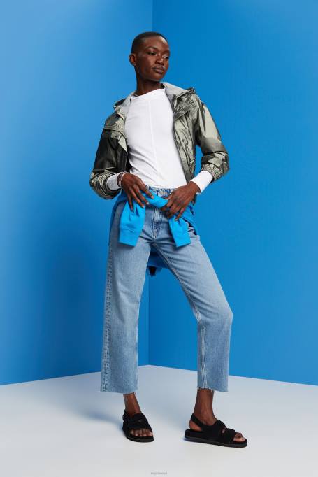 Esprit pikk varrukas naised valge paadikaelusega pikkade varrukatega topp Z24R369