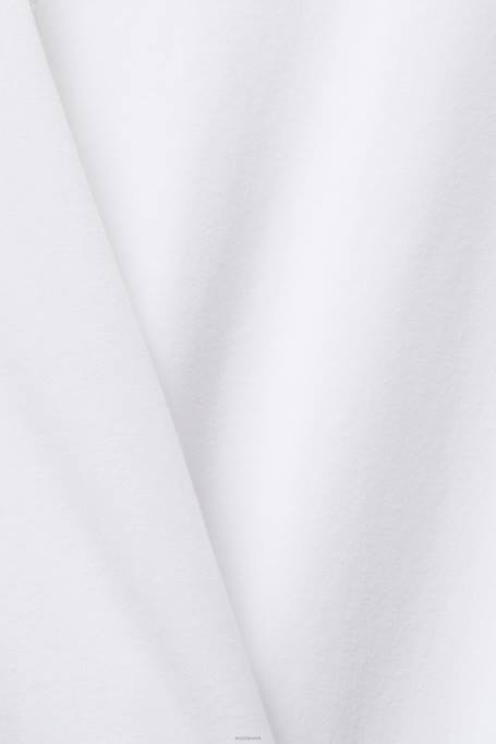 Esprit pikk varrukas naised valge paadikaelusega pikkade varrukatega topp Z24R369