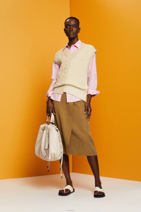 Esprit pluusid naised heleroosa ülisuur valge puuvillane pluus Z24R407