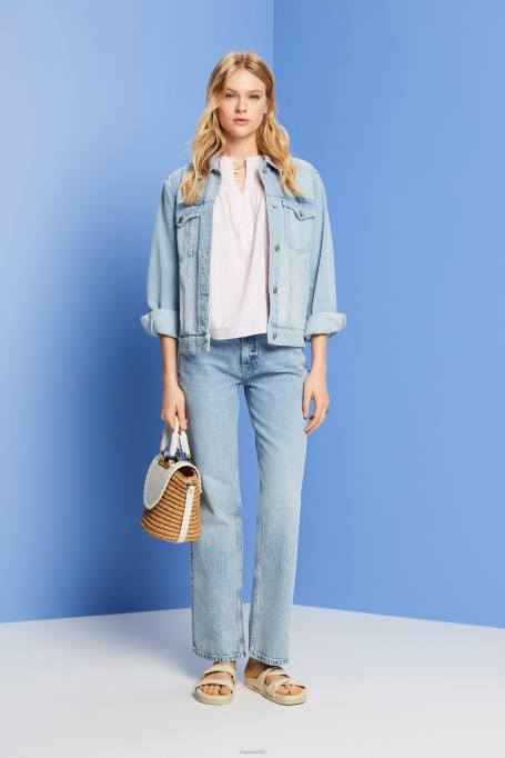 Esprit pluusid naised heleroosa tekstuuriga lühikeste varrukatega pluus Z24R117