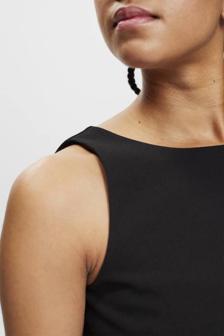 Esprit pluusid naised must kärbitud varrukateta pluus Z24R307