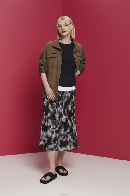 Esprit pluusid naised must lahtise seljaga pluus, tencel Z24R200