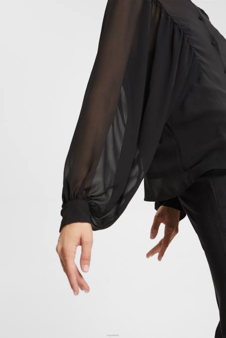 Esprit pluusid naised must lai šifoonist pluus Z24R426