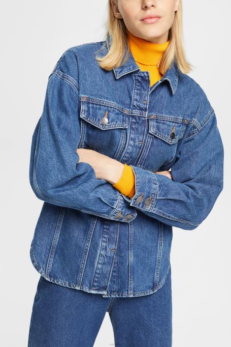 Esprit pluusid naised sinine keskmine pesu denimpluus Z24R396
